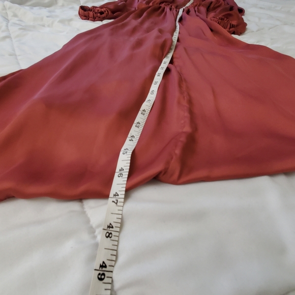 Zara Womens Satin Effect Midi Shirt Dress Marsala Size M - Picture 8 of 8